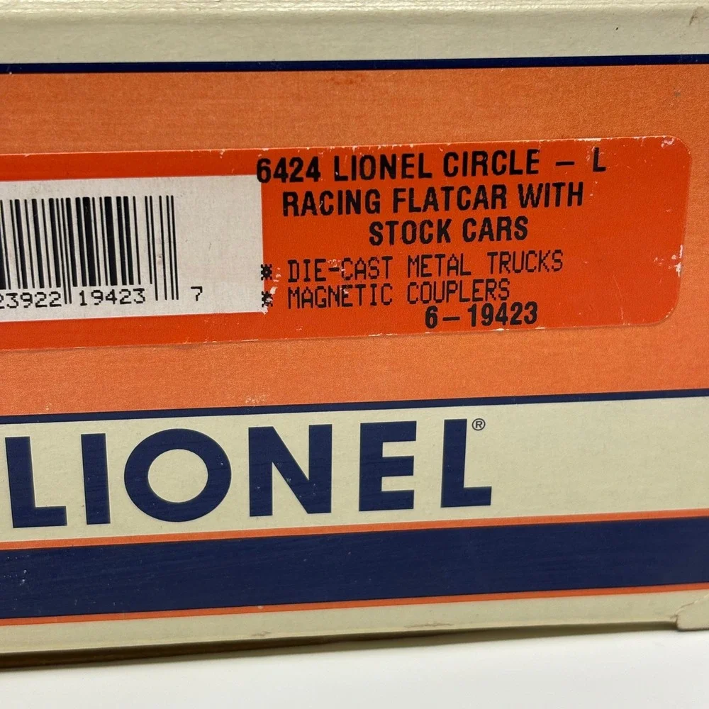 Lionel 6424 Circle-L Racing Flatcar with Stock Cars 6-19423 Die-Cast Metal